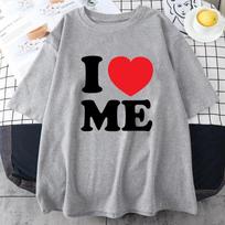 Summer Funny I Love Me Red Heart Myself Unisex T Shirts Graphic Cotton Streetwear Short Sleeve Birthday Gifts T-shirt Unisexs Clothing S