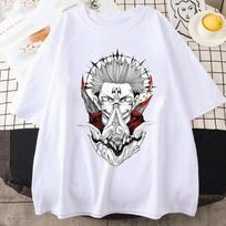 Retro Jujutsu Kaisen Ryomen Sukuna Tshirts Unisex Short Sleeves Graphic T Shirt Novelty Anime Unisexga T-shirt Cotton Tee Tops Merch S