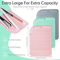 Garbanotų plaukų segtukas, tiesintuvo permės lazdelės silikoninis izoliacinis padėkliukas, neslystantis silikoninis padėkliukas, valgio kilimėlis 21 15.8cm pilka
