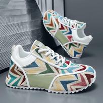 Men's breathable, sweat resistant, wear-resistant, and slip resistant casual sports shoes with soft soles, comfortable shock-abs 39 chaki