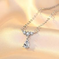 Water drop necklace Women's light luxury niche design sense temperament Daily commuting collarbone chain beige