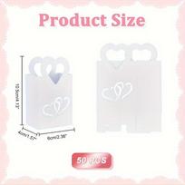 50pcs Bulk Wedding Gift Boxes White Kraft Paper Party Favors Eco-Friendly Dessert Boxes for Love Theme Small Events Supplies balta