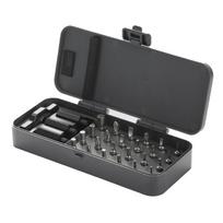24 in 1 Ratchet Screwdriver Set Alloy Steel DIY Multi Bit Magnetic Drive Set with T Handle Carry black