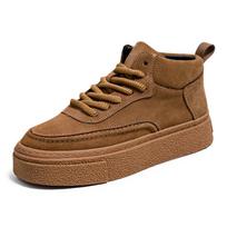 Retro aukštakulniai vyriški batai rudens tendencija studentų platformos sportiniai laisvalaikio board batai jaunimo aukštis Honkongo mados batai vyrai 39 brown