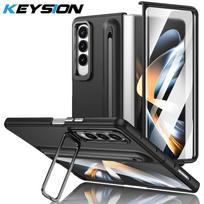 KEYSION with Touch Pen Case for Samsung Galaxy Z Fold 4 3 5G Hard PC Kickstand Phone Cover With Tempered Glass Screen Protector for Galaxy Z Fold 4
