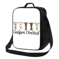 Galgos United Greyhound Insulated Lunch Tote Bag for Whippet Sighthound Dog Cooler Thermal Food Lunch Box Work School Travel 26.5x20x11.5CM smėlis