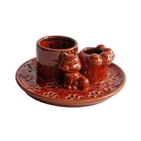 Yousheng Palo Santo Holder 4-in-1 Incense Burner Candle Holder Ceramic Incense Holder Ash Catcher Tray for Meditation Yoga Room Bedroom