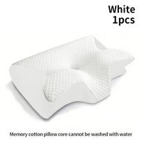 New 2 in 1 Ergonomic Memory Foam pillow Help Sleep,Protect The Neck Cervical Orthopedic Travel Neck Pillow For Sleeping For Home white