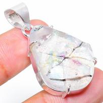 Crystal Titanium Handmade 925 Sterling Silver Gift Pendant 1.65  n3N34