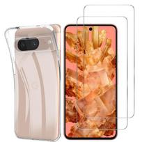 Transparent Case for Google Pixel 8 and 2 Tempered Glass Screen Protectors Phonillico®