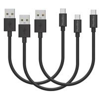 Lot 3 Cables 20cm USB-C Black for Xiaomi MI 5-5S-5X-6X-8-8PRO-8LITE-A1-A2-MIX2-POCOPHONE Phonillico® juoda