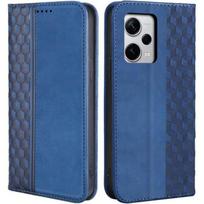 Coque Pour Xiaomi Redmi Note 12 Pro Plus 5G - Effet Cuir Bleu Marine - Fermeture Magnétique - Support Vidéo