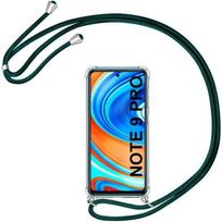 Case for Redmi Note 9 Pro - Xiaomi - Flexible - Transparent - Reinforced - Night Green Lanyard