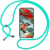 Coque Cordon pour Google Pixel 9 Pro - Protection Transparente Coin Renforcé avec Cordon Turquoise