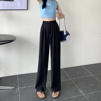 Narrow Version of Wide-leg Pants for Women In Spring and Autumn Draped Straight Trousers for Women, Slim and Casual, High-waisted Slim Suit Pants S