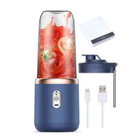 Portable Juicer Blender Fruit Juice Mixer 400ML Large Capacity BPA Free Rechargeable Wireless B mėlyna