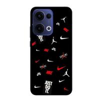 Phone case - NIKE JORDAN - Oppo Reno 13 5G - Silicone - Flexible - Black/Red juoda