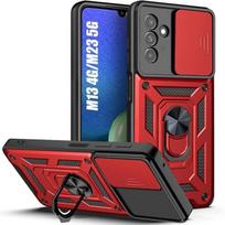 Case for Samsung Galaxy M13 - M23 5G Red - Shockproof Rigid Back Ring Stand Reinforced Edge raudona