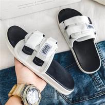 Men's Slippers Summer Outdoor Pocket Hook Loop Slides Comfortable Non-slip Beach Sandals Lightweight Couple Sports Flip Flops 35