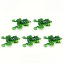 5 vnt. vobleriai, minkšti varlių masalai, dirbtinis silikoninis varlės masalas šamams, ešeriams, ešeriams, lydekoms, žvejybos reikmenys 5pcs žalia