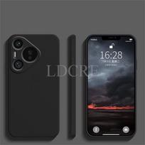 For Huawei Pura 70 Pro Case Liquid Silicone Plain Cover Huawei Pura 70 Pro Case TPU Rubber Protect Phone Case Pura 70 Pro Cover Pura 70 juoda