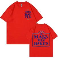 Rapper Maka Mis Raíces 2025 Tour Merch T Shirt Men Women Fashion Hip Hop Oversized T-shirts Summer High Quality Cotton T Shirt XXXXL raudona