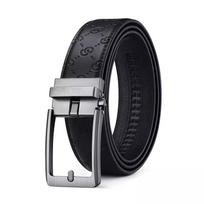 Diržas Vyriškas Automatinis Sagtis Šviesus Odinis Diržas Atsitiktinis Verslo Diržas 130cm black