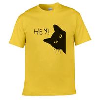 Say Hey Cat Pattern Printing Men Women Print T-shirt Streetwear Fashion Tops Sportswear XXXL