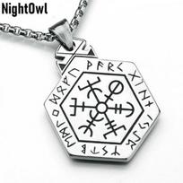 Cool Mens Viking Rune Vegvisir Compass Pirate Necklace Pendant Stainless Steel
