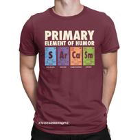 Sarcasm Periodic Table Of Humor Men Tshirt Secience Funny Tees Harajuku Manga T-Shirts Pure Cotton Tops XXXXL bordinė