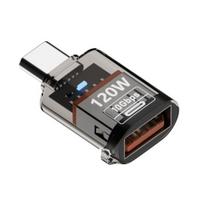 Type-C kištukas į USB A lizdą adapteris 120W USB 3.2 Gen2 adapteris Dvipusis 10Gbps duomenų perdavimas Skaidraus korpuso adapteris