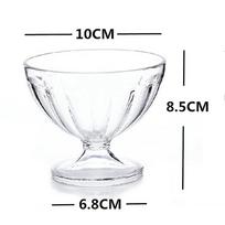 250 ml salotų dubenėlis desertui, pieno kokteiliui, taure, reljefinis ledų indelis gryna