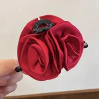Didelės gėlių plaukų segtukai Rožių lankelių segtukai Plaukų segtukai 13cm Rožinė rykliuko segtuko plaukų aksesuarai moterims, mergaitėms red