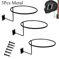 3x Motorcycle Moped Helmet Holder Hook Helmet Rack Wall Mount Hanger Black Steel