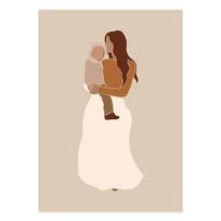 Boho Mid Century Gravid Mother Pregnant Motherhood Baby Wall Art Posters Prints Picture for Bedroom Home Decor Canvas Painting 21cm×30cm NoFrame