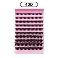 Aukščiausios kokybės pluošto vieno kuokštelio blakstienų rinkinys (Įskaitant klijus + pincetą + šuką) DIY40P pink