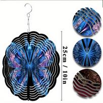 Hanging Wind Spinner with Vibrant Iridescent Sails 360 Degree Swivel Hook for Outdoor Garden Balcony Decor Colorful Blue Purple Pink Yellow 01A