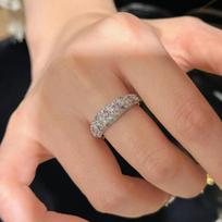 Three-layer zir*****pen ring temperament light luxury high sense niche fashion versatile jewelry women