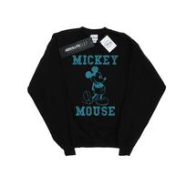 Disney Womens/Ladies Mickey Mouse Distressed Kick Mono Sweatshirt M juoda