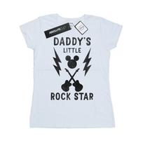 Disney Womens/Ladies Mickey Mouse DaddyÂ´s Rock Star Cotton T-Shirt XL balta