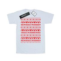 Disney Womens/Ladies Mickey And Minnie Christmas Fair Isle Cotton Boyfriend T-Shirt S balta