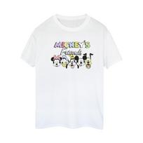 Disney Womens/Ladies Mickey Mouse And Friends Faces Cotton Boyfriend T-Shirt S balta