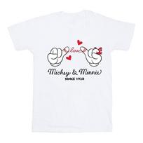 Disney Mens Mickey Mouse Love Hands T-Shirt S balta