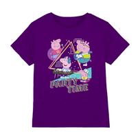 Peppa Pig Childrens/Kids Party Time Family T-Shirt 7-8 Years violetinė