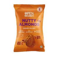 Open Secret Almonds | 60gm Pack of 3 | Dry Fruits, Badam, Premium Nutty, High in Fiber Whole Natural Badam, Caramel Sea Salt, 100% Natural (Pack of 3)