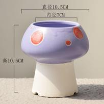 European Ceramic Mushroom Vase Succulent Plant Pot Desktop Green Plant Potted Decor for Living Room and Office Small Ornament white