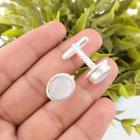 Natural Selenite Gemstone 925 Sterling Silver Handmade Jewelry Cufflinks 0.59  CL-2-26