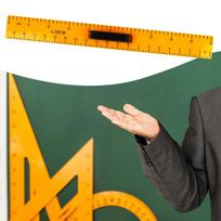 Large Straight Ruler Math Geometry Drawing Tool Easy to Use Practical with Removable Handle orange