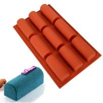 Kepimo įrankiai 9 ertmių silikoninė forma 3D lazdelės puscilindro ilgos juostelės formos šokolado triufelių putėsių torto deserto forma random color red