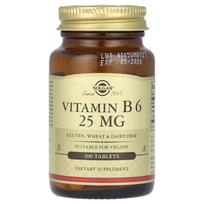 Solgar, Vitaminas B6, 25mg, 100 tablečių